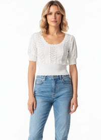 Autumn Cashmere Scoop Neck Pointelle Sweater