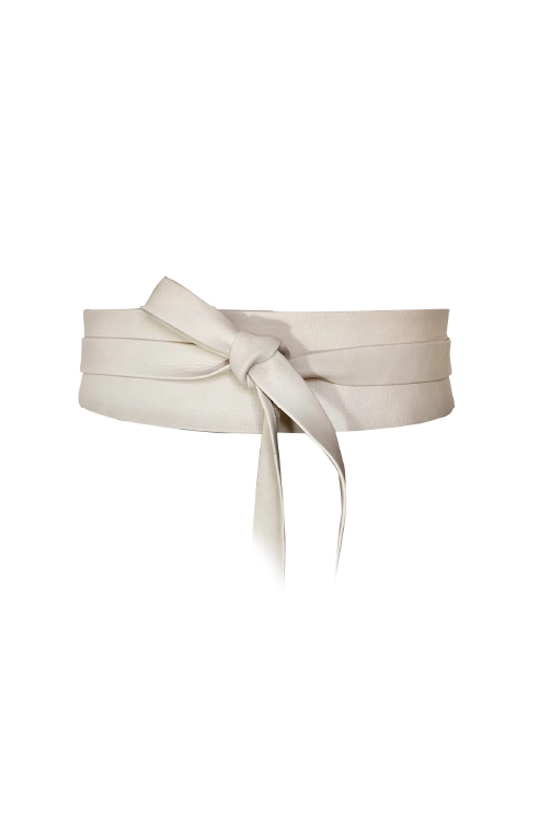 Ada Collection White Wrap Belt