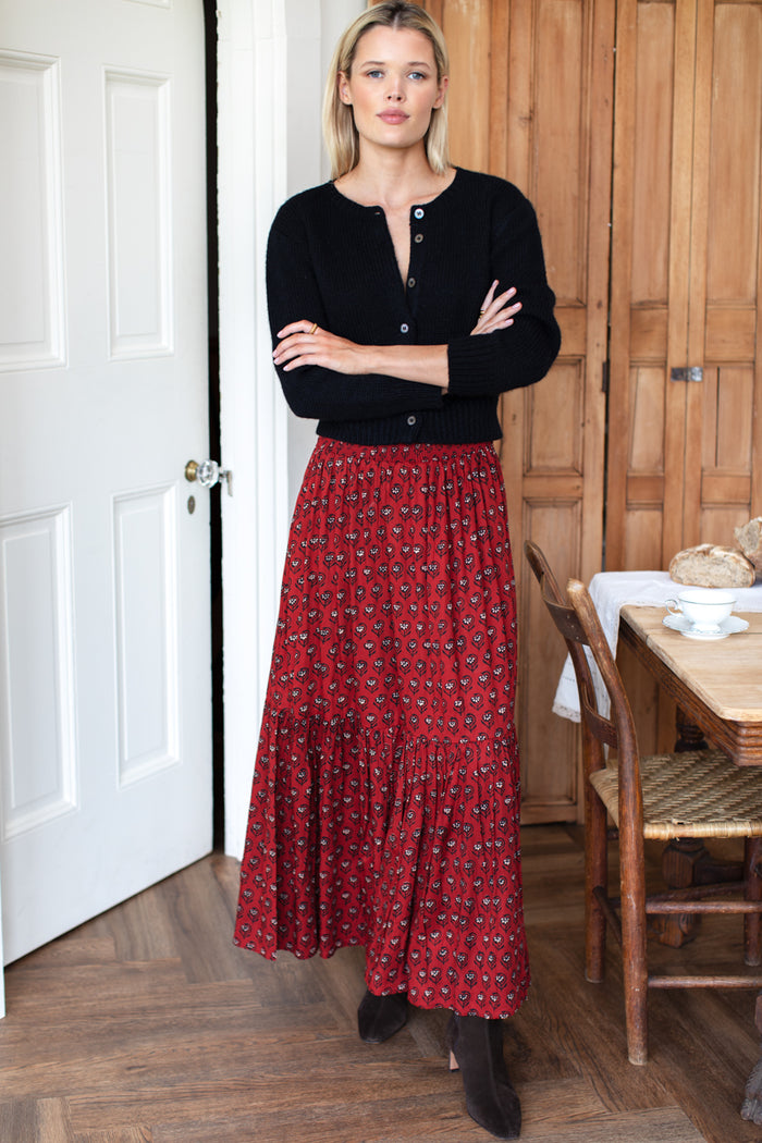 Emerson Fry Lantern Flower Rouge Shirred Skirt