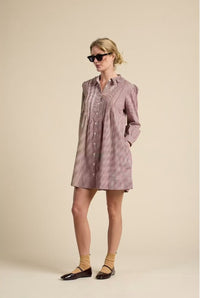 Trovata Olivia Mahogany Check Dress