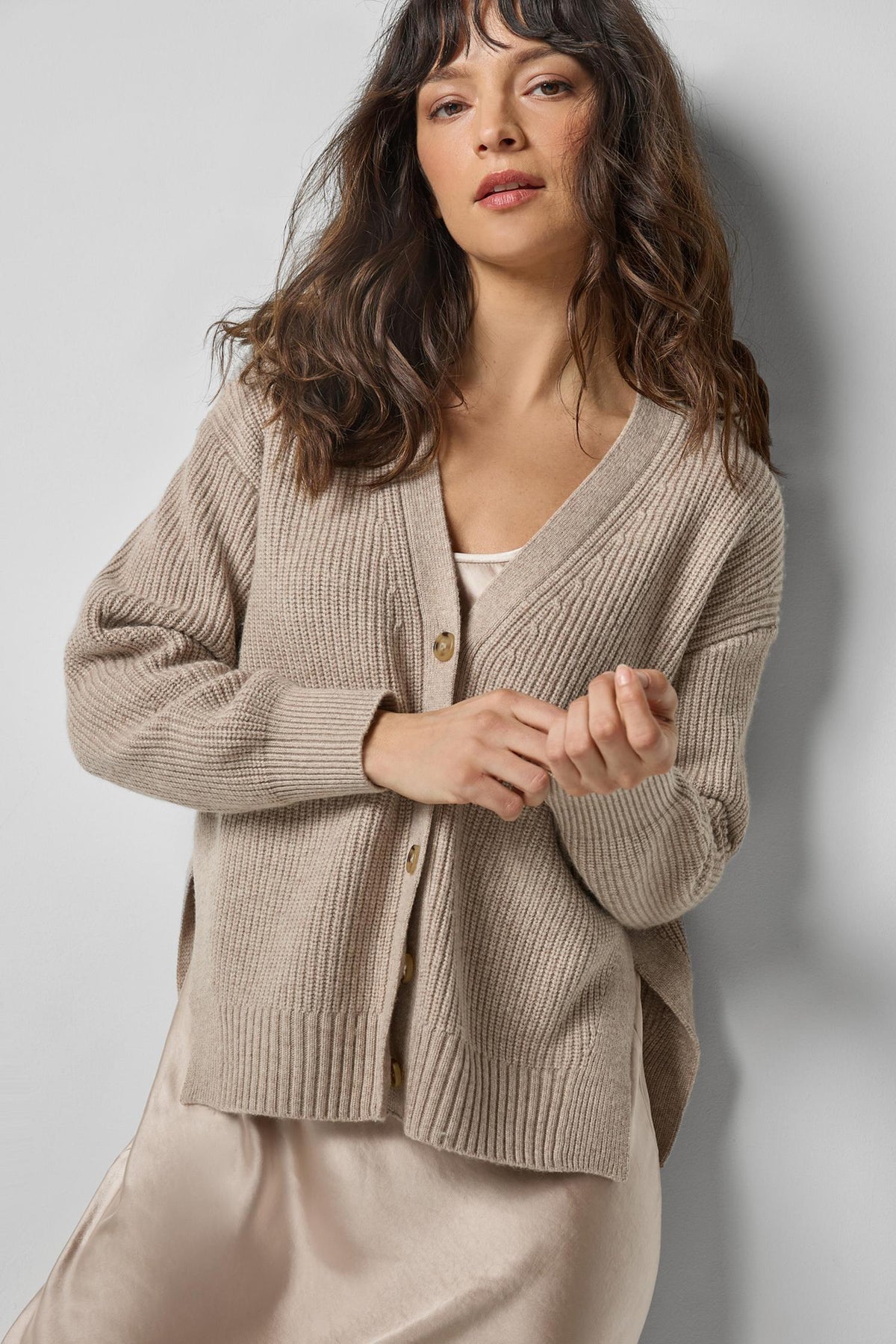 Lilla P Cashmere Side Vent Cardigan