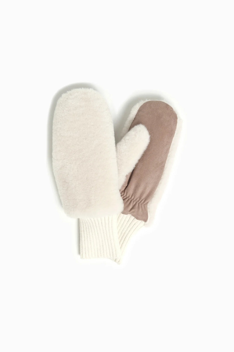 Look by M Faux Fur Knit Cuff Mittens