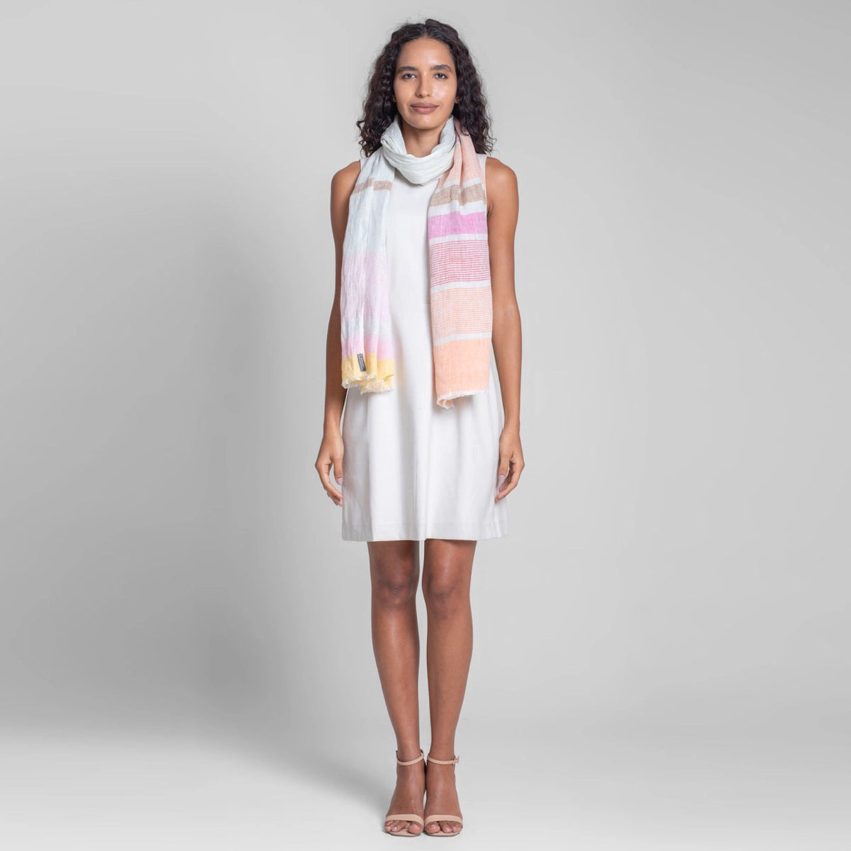 Sadhu Collective Handwoven Linen Scarf Gentle Hues