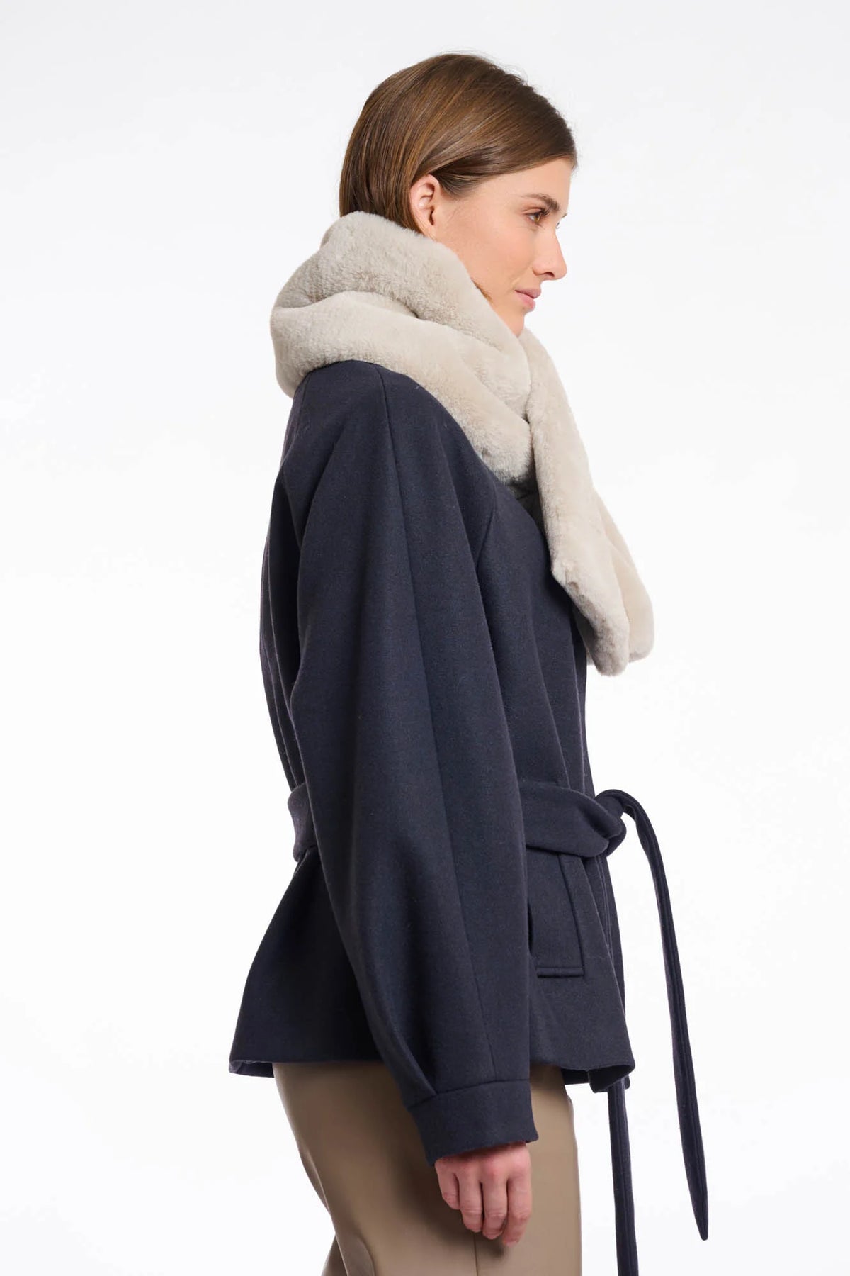 Rino & Pelle Stip Faux Fur Scarf