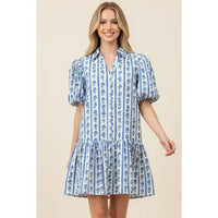 Pinch Floral Puff Sleeve Mini Dress
