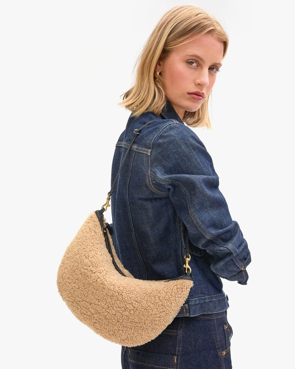 Clare V Lune Shearling Bag