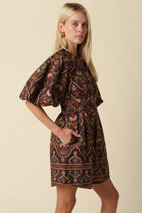 Olivaceous Veda Paisley Mini Dress
