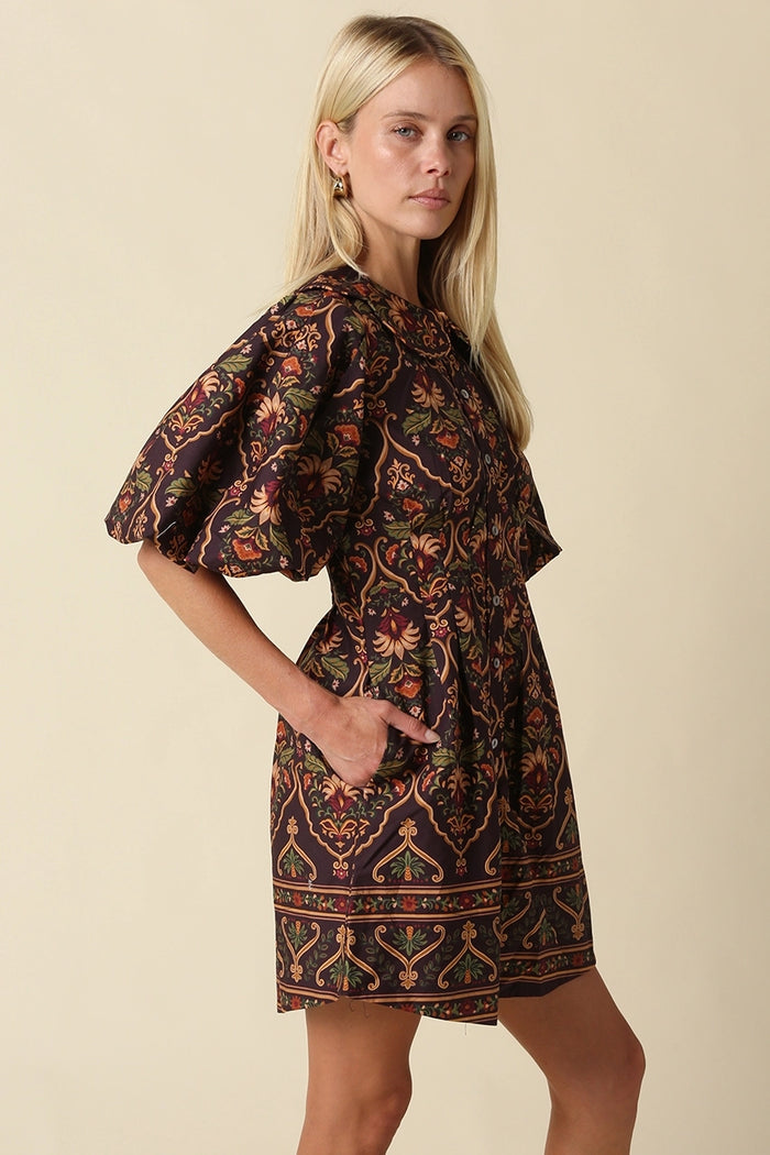 Olivaceous Veda Paisley Mini Dress