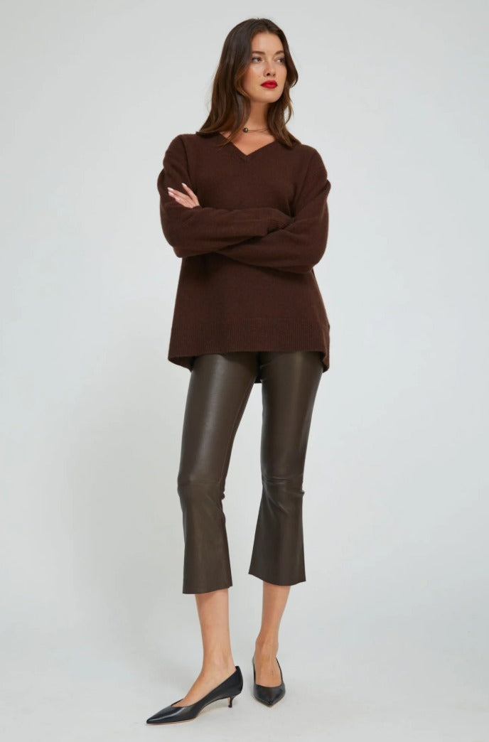 SPRWMN Crop Americano Leather Crop Flare