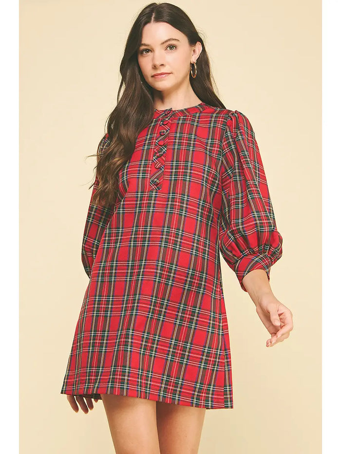 Pinch Plaid Mini Dress