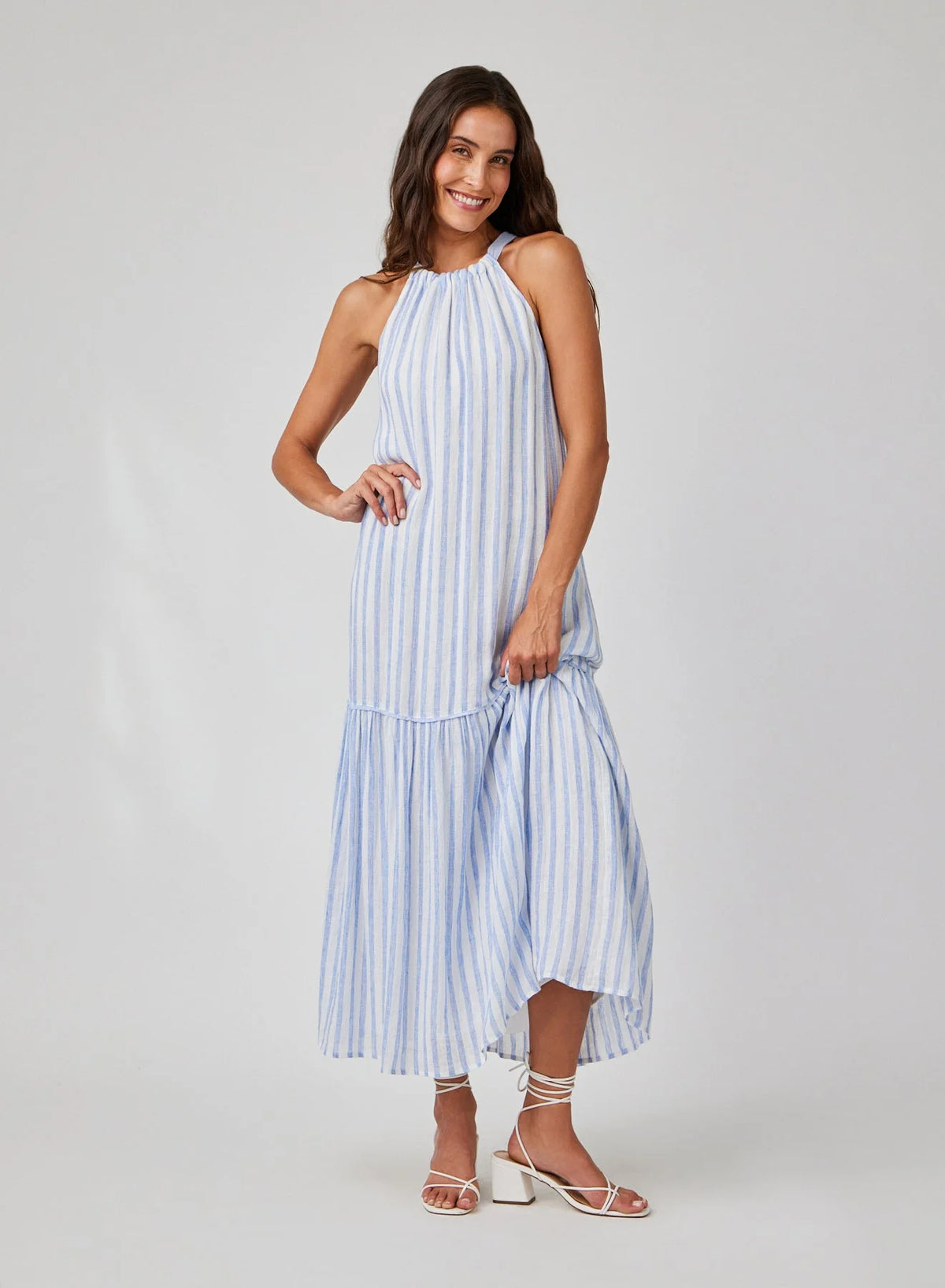 Bella Dahl Tiered Contrast Maxi Dress