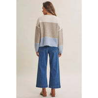 In February Stripe Colorblock Cardigan