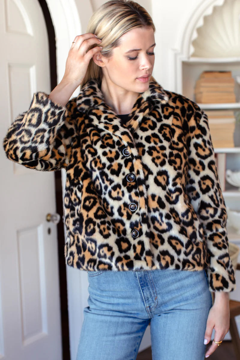 Emerson Fry Leopard Print Short Coat