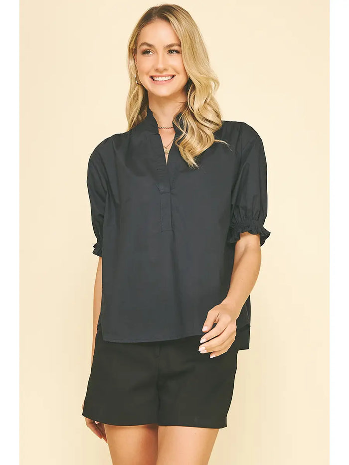 Pinch Balloon Sleeve Top