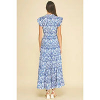 Pinch Mosaic Tile Print Maxi Dress