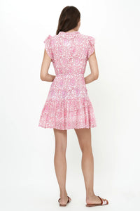 Oliphant Cinched Flirty Mini Dress Malta Pink