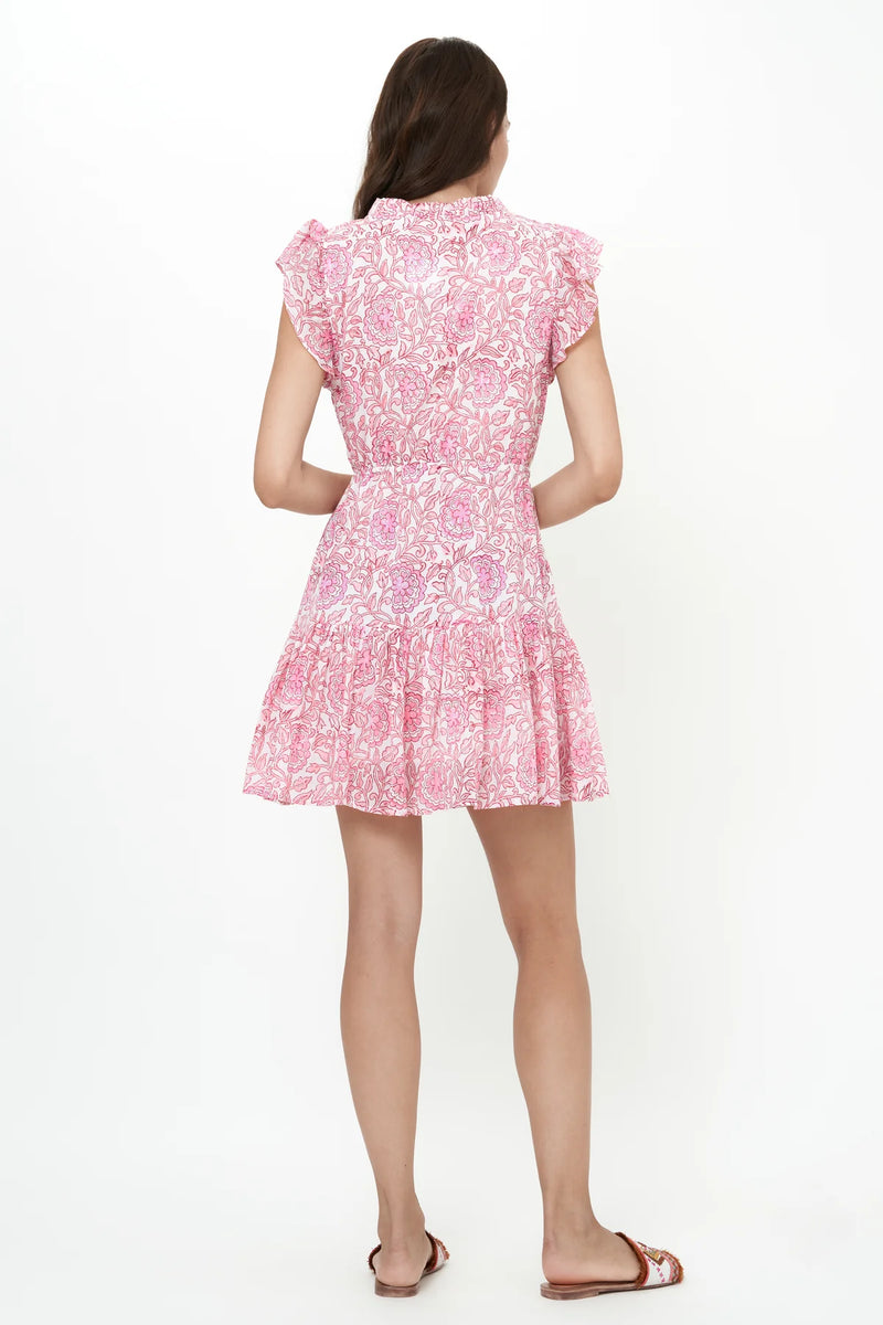 Oliphant Cinched Flirty Mini Dress Malta Pink