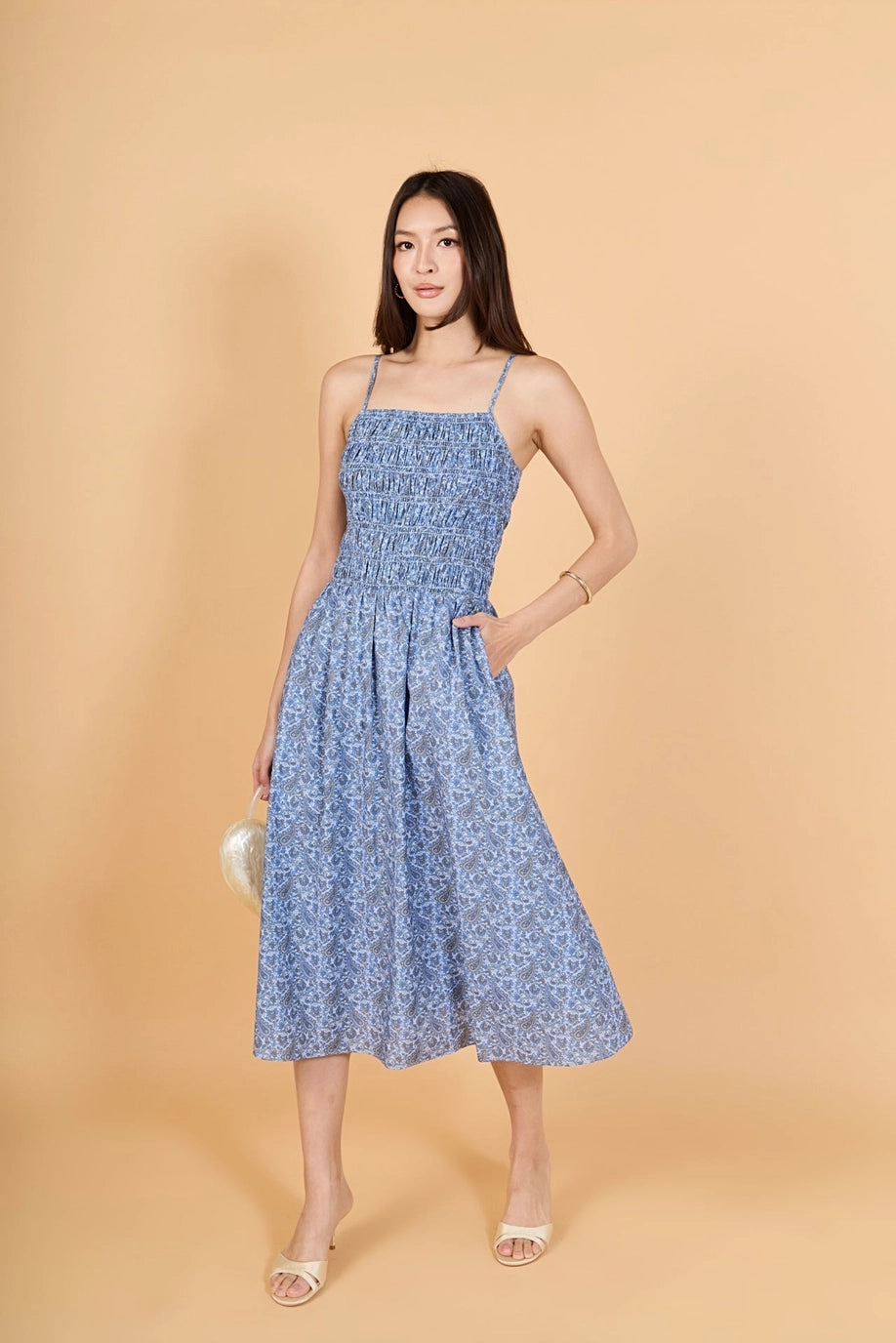 english factory smocked midi dress English Factory