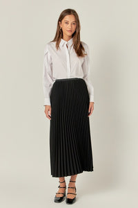 English Factory Pleated Midi Skirt