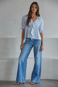 By Together Button V-Neck Top