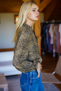 Emerson Fry Frankie Cheetah Silk Blouse