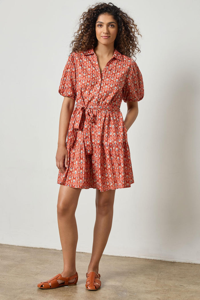 Lilla P Short Sleeve Tiered Peplum Dress Final Clearance