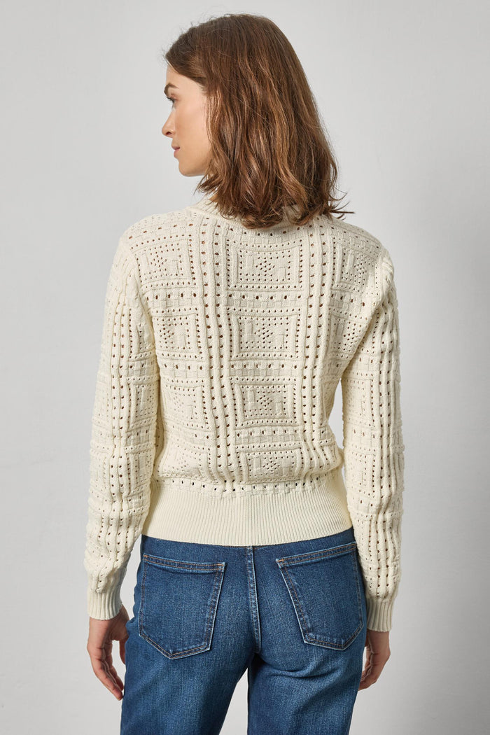 Lilla P Patchwork Stitch Crewneck Sweater
