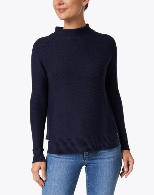 Kinross Cashmere Garter Funnel Neck Sweater Final Clearance
