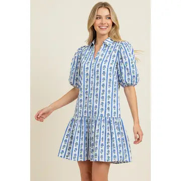 Pinch Floral Puff Sleeve Mini Dress