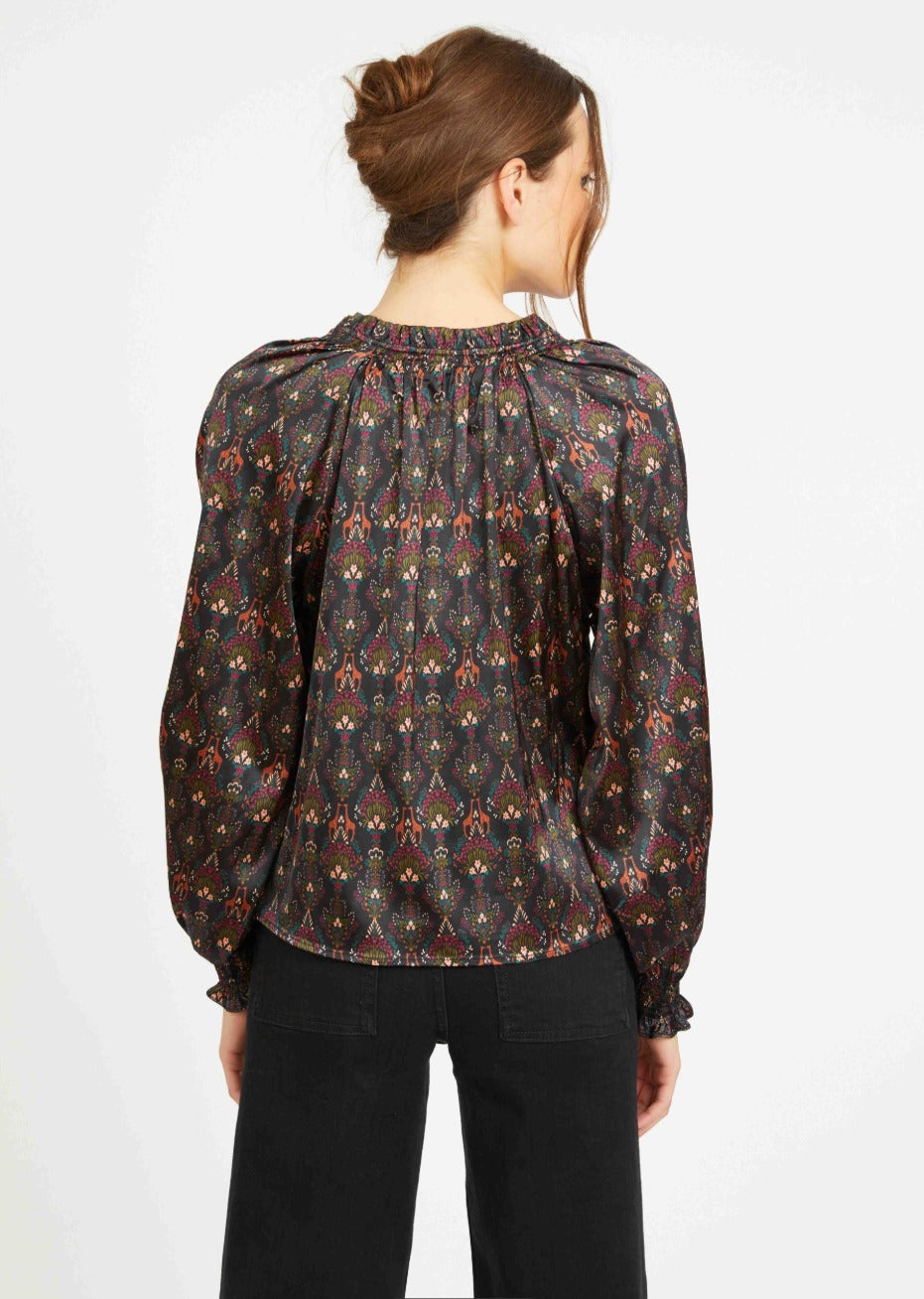 Caballero Vickie Giraffe Bouquet Print Top