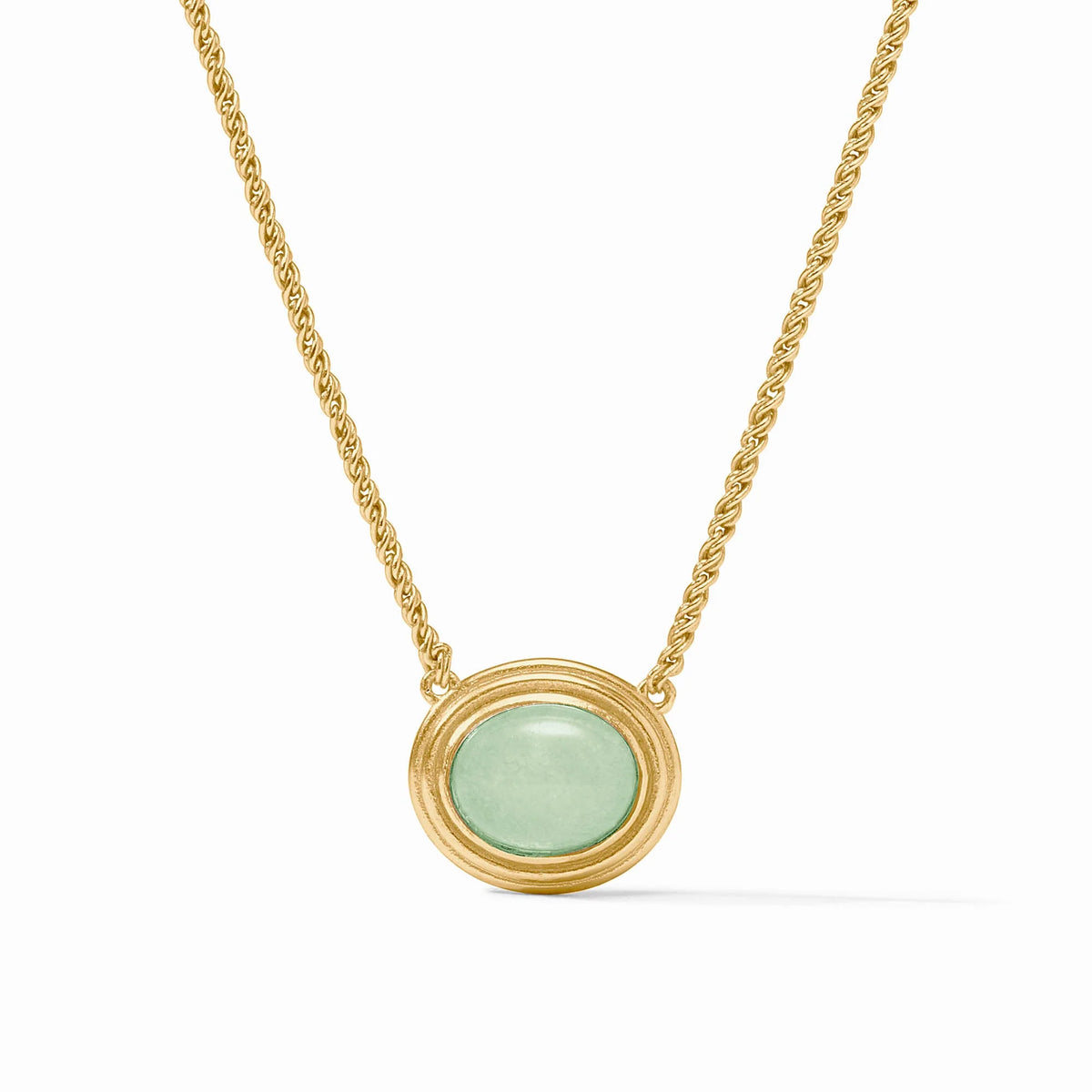 Julie Vos Portofino Solitaire Necklace Aqua Jade