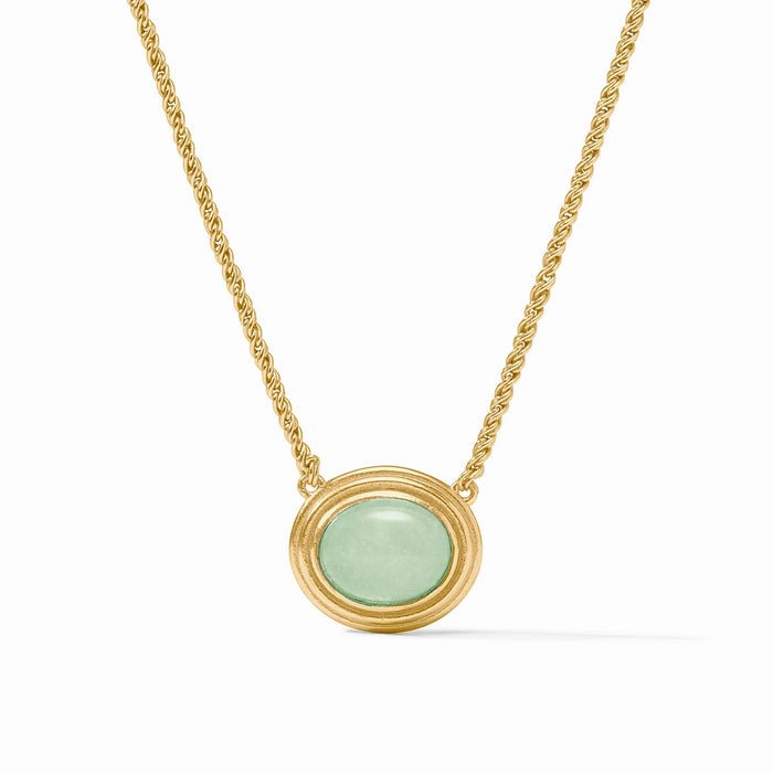 Julie Vos Portofino Solitaire Necklace Aqua Jade