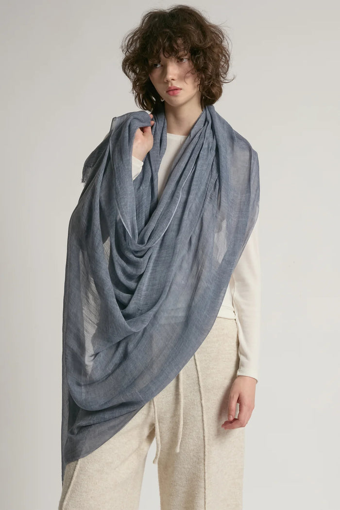 Common Knit Sheer Cotton Long Scarf