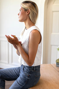 Emerson Fry Salt Eyelet Studio Top