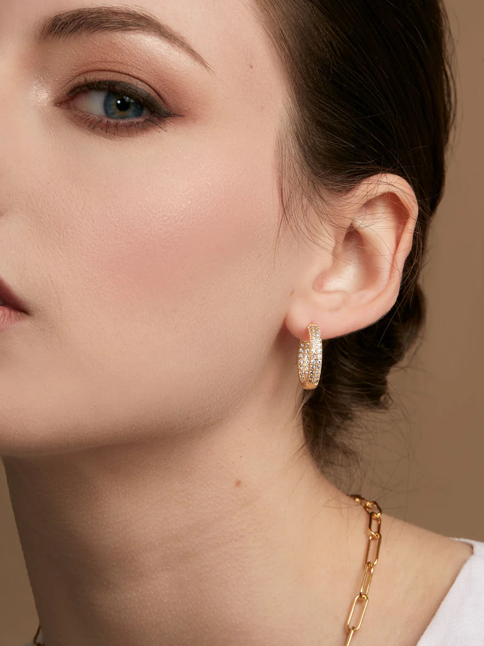 RHO Jewelry Pave Round Huggies