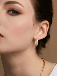 RHO Jewelry Pave Round Huggies