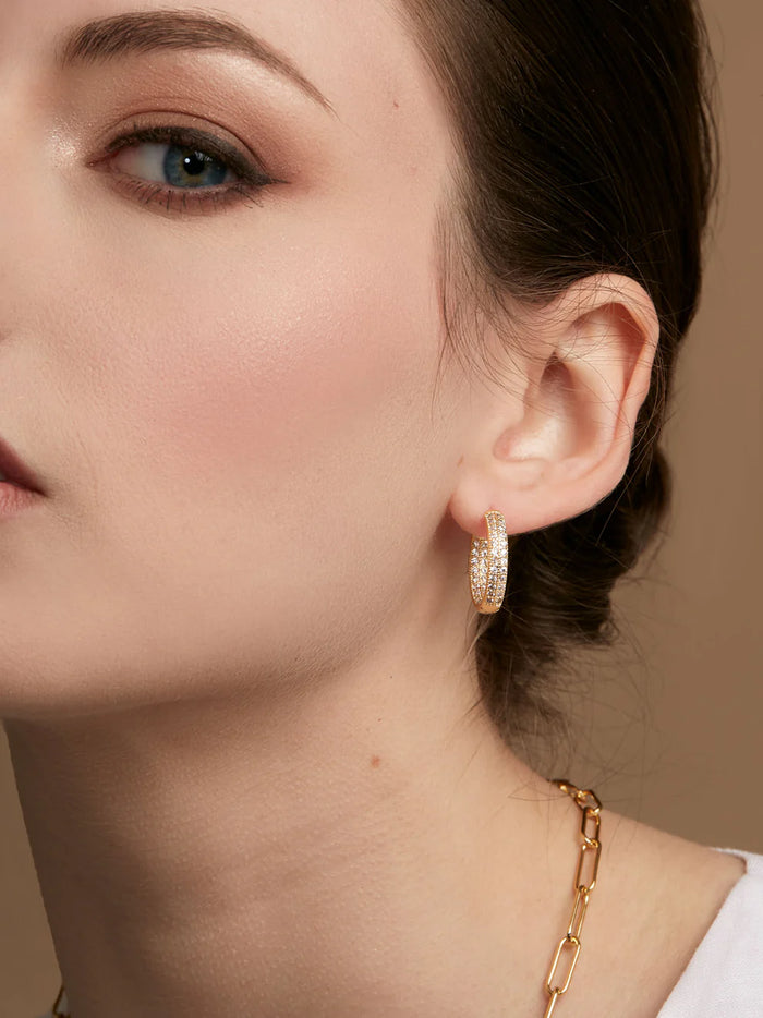 RHO Jewelry Pave Round Huggies