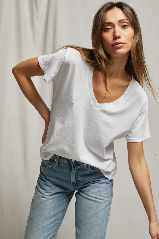 PerfectWhiteTee Hendrix Boxy V-Neck Tee