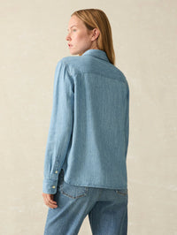 Faherty Mid Wash Chambray Shirt