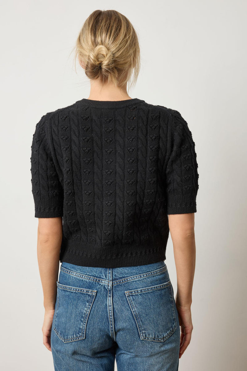 Lilla P Short Sleeve Cashmere Blend Cardigan