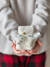 Whim & Whimsy Holiday Cozy Socks with Jingle Bell