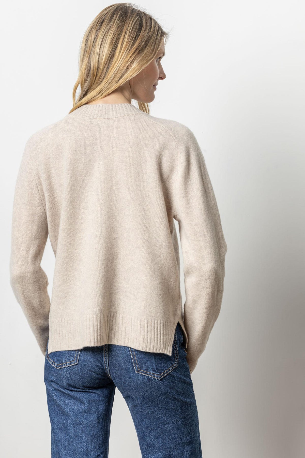 Lilla P Felted Easy V-Neck Sweater