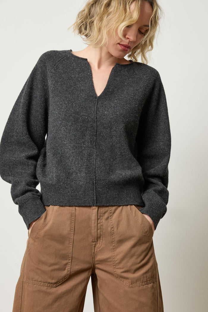 Lilla P Spilt Neck Raglan Sweater