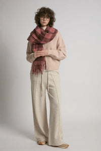 Look by M Rosewood Check Scarf
