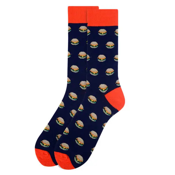 Selini Men's Hamburger Novelty Socks