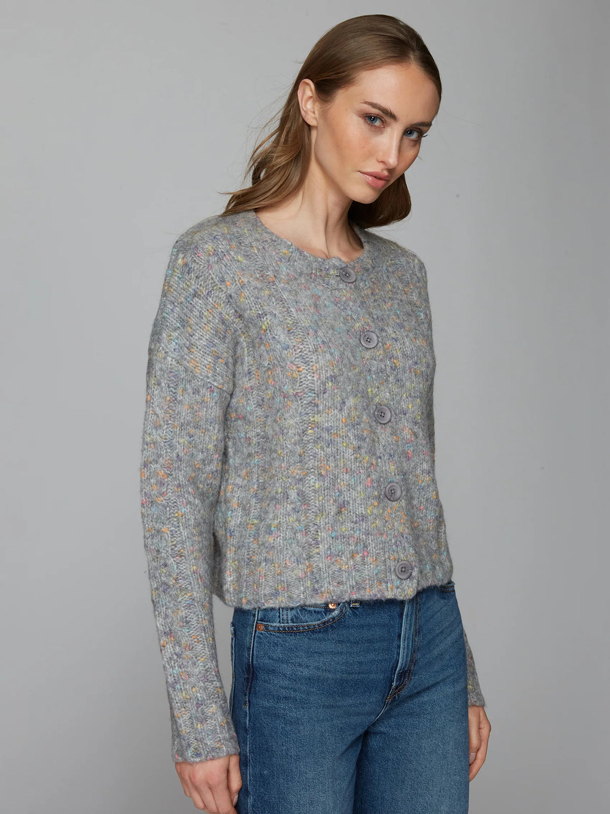 Autumn Cashmere Confetti Cable Boxy Cardigan