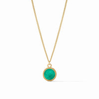 Julie Vos Fleur-de-Lis Solitaire Necklace Emerald Green