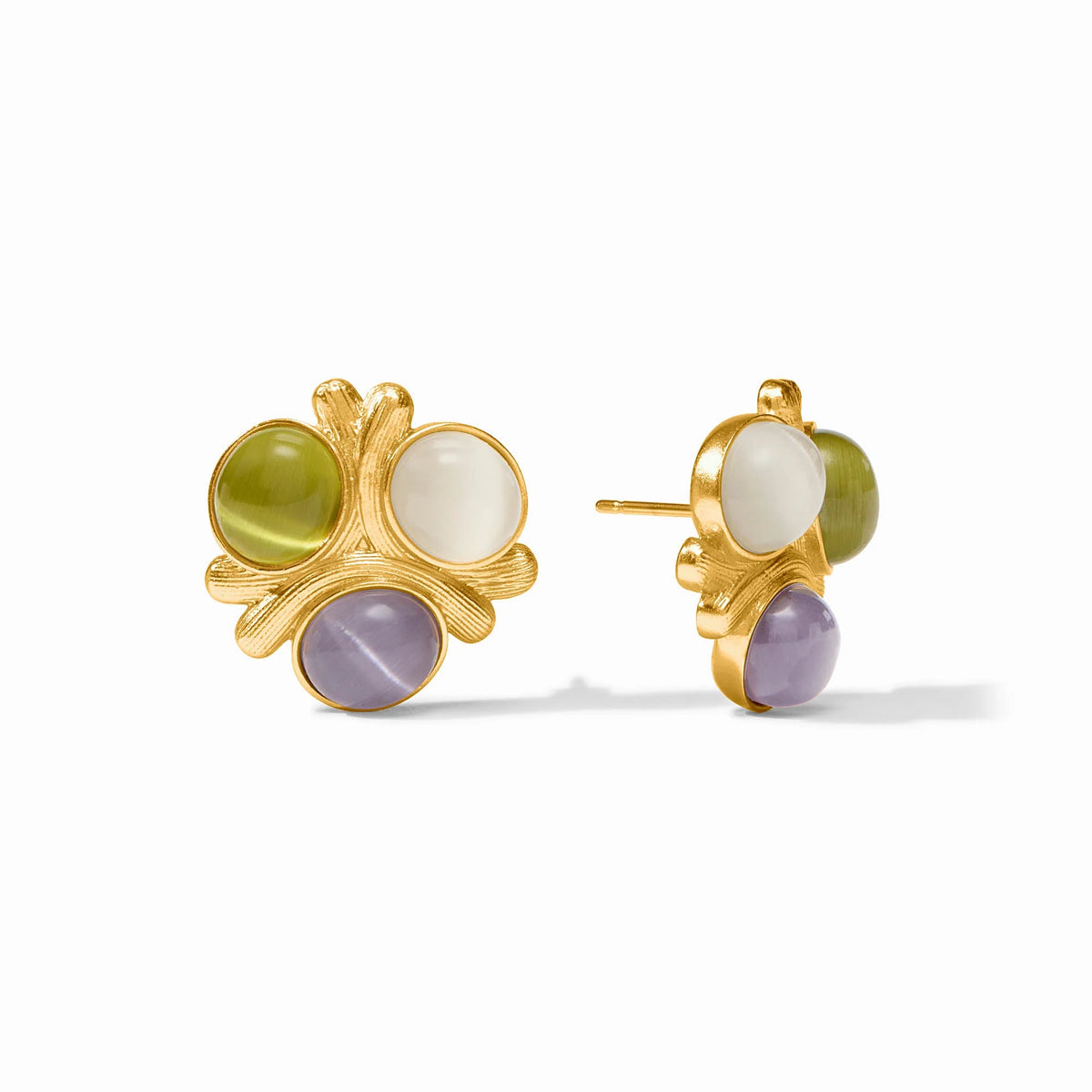 Julie Vos Cobblestone Multi Stone Statement Stud Earring