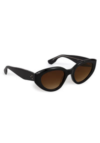Krewe Irene Black + Black Crystal Sunglasses