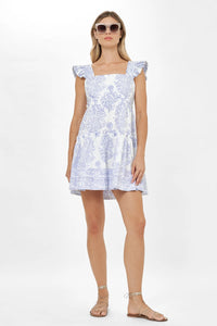 Oliphant Smocked Square Mini Dress